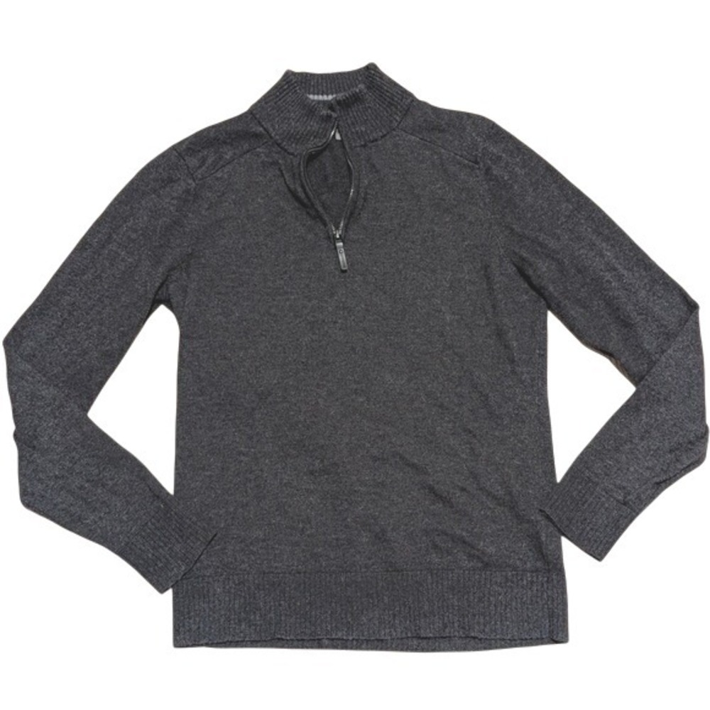 Smartwool Mens S Small Charcoal Gray Zip-Up Sweater Mock Neck Merino Wool